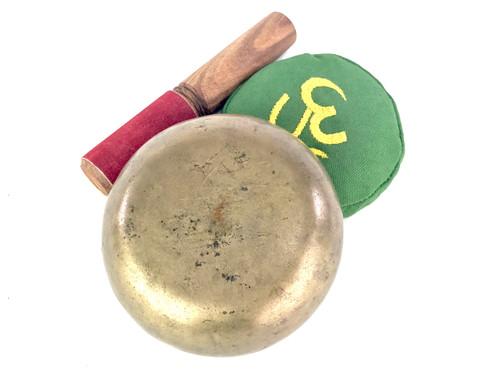 4.5" A#/D# Note Antique Himalayan Singing Bowl #a3320221