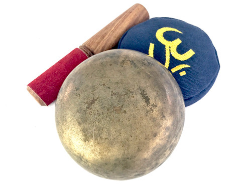 4.5" A/D# Note Antique Himalayan Singing Bowl #a3020221y