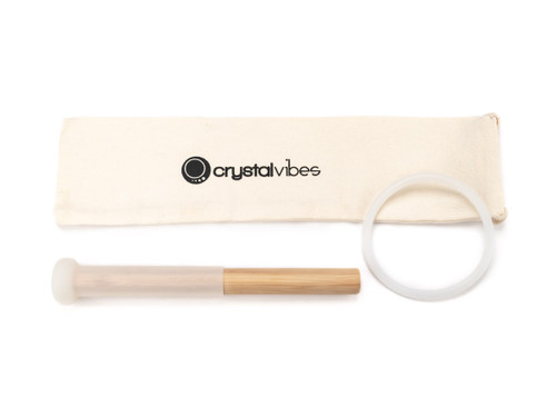 Monaural Beat Beta Wave C/C# Notes 12" Crystal Vibes Frosted Crystal Singing Bowl Pair #beta14