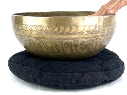 7" G#/D# Note Etched Golden Buddha Himalayan Singing Bowl #g8900322x