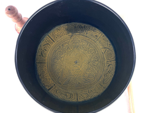 11.25" C# Note Cast Aluminum Himalayan Singing Bowl #c31100522x