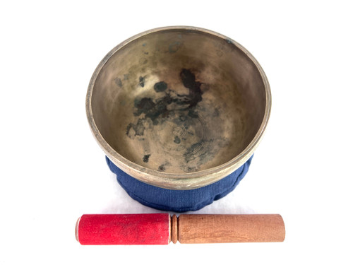 6" D#/A# Note Antique Himalayan Singing Bowl #d5800622