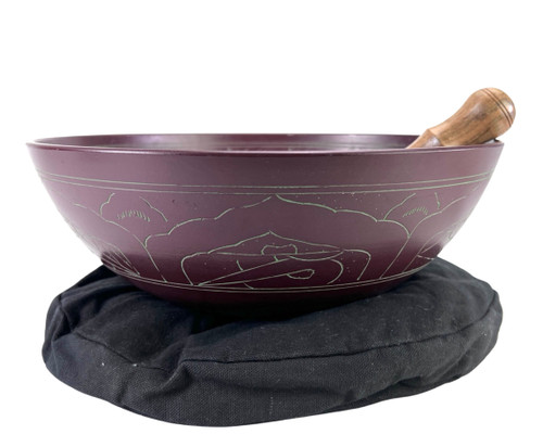 12.5" E Note Flat Cast Aluminum Himalayan Singing Bowl #e12600623