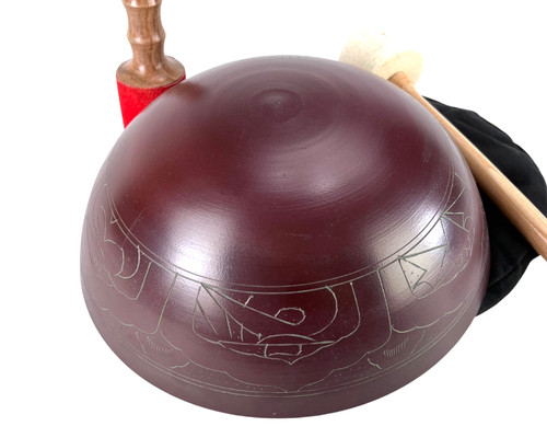 12.5" F Note Flat Cast Aluminum Himalayan Singing Bowl #f12900623