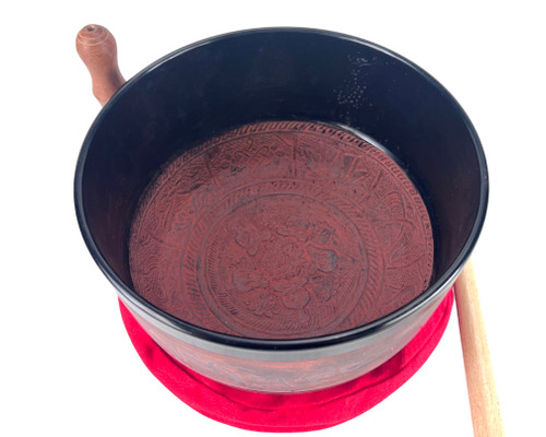 9.75" E Note Cast Aluminum Himalayan Singing Bowl #e19000623