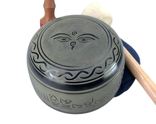 7" D Note Cast Aluminum Singing Bowl #d7450623