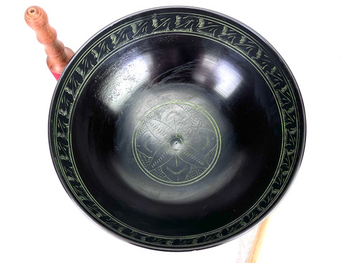12.25" F Note Flat Cast Aluminum Himalayan Singing Bowl #f13501023