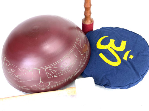 12.25" E Note Flat Cast Aluminum Himalayan Singing Bowl #e12151023
