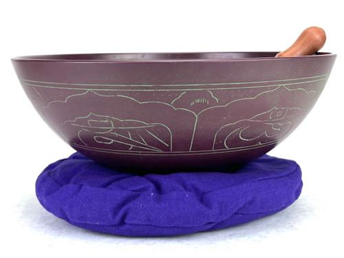 12.25" E Note Flat Cast Aluminum Himalayan Singing Bowl #e12221023