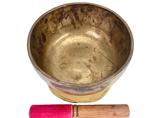 6.75" C#/G Note Antique Himalayan Singing Bowl #c8211023