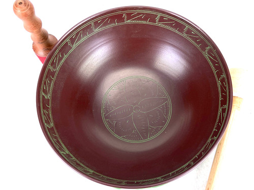 10.75" D# Note Flat Aluminum Cast Himalayan Singing Bowl #d6401023
