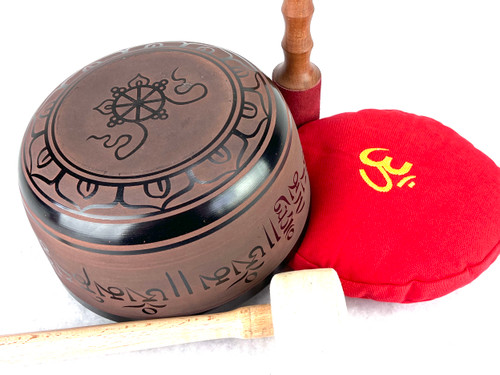 8.75" G# Note Cast Aluminum Himalayan Singing Bowl #g14700923