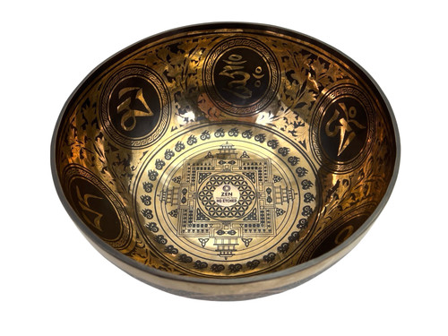 9.75" B/F Note Premium Etched Singing Bowl Zen Himalayan Pro Series #b18300324