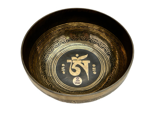 10" A#/F Note Etched Singing Bowl Zen Himalayan Pro Series #a18100224