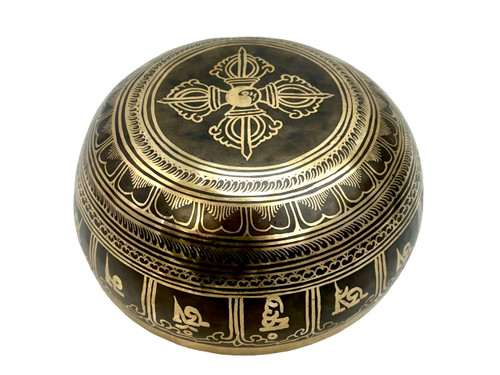 10" A#/F Note Etched Singing Bowl Zen Himalayan Pro Series #a18100224