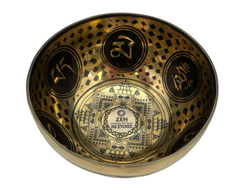 5.25" C/F# Note Premium Etched Singing Bowl Zen Himalayan Pro Series #c3880324
