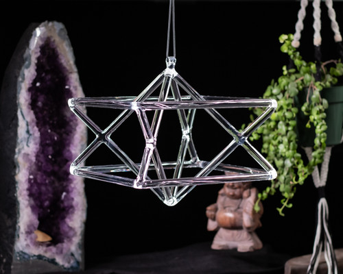 Quartz Crystal Singing Merkaba Star Chime 12"
