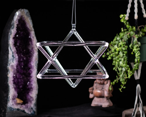 Quartz Crystal Singing Merkaba Star Chime 12"