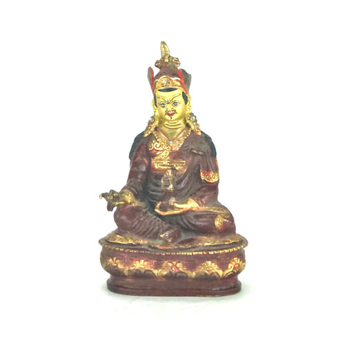 Gilded Gold/Bronze 5.5” Guru Rinpoche Nepalese Buddha Statue #st230