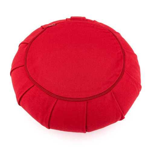 Bergundy Om Zafu with Buckwheat Fill Meditation Cushion