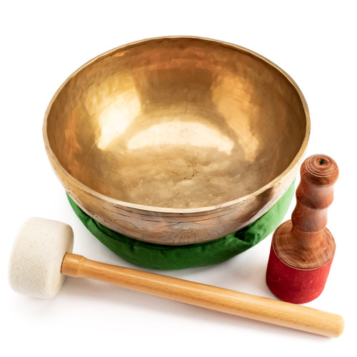 13" G/G Note Engraved Himalayan Singing Bowl #g34200425