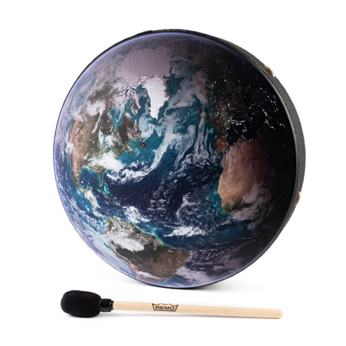 16" Planet Earth Black Buffalo Drum