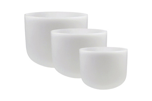 8-12" 432Hz Perfect Pitch 3-Note Empyrean Crystal Singing Bowl Set #set717