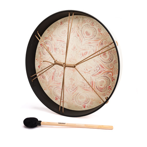 *Blemished* 22" Red Heart Mandala White Buffalo Drum