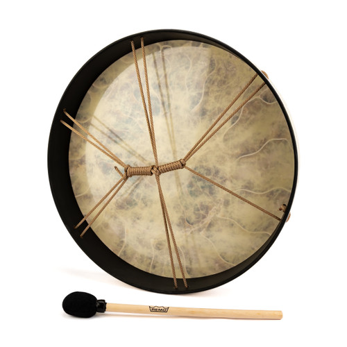 22" Sacred Geometry Ammonite White Buffalo Drum