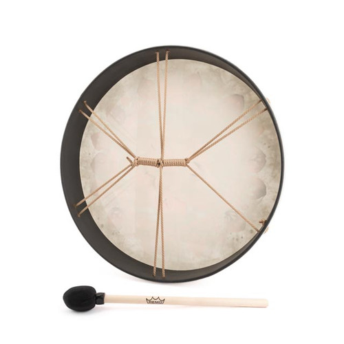 22" Rosey Pink Lotus Flower White Buffalo Drum