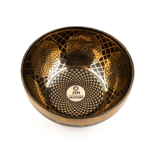 5" D/G# Note Premium Etched Singing Bowl Zen Himalayan Pro Series #d3901025
