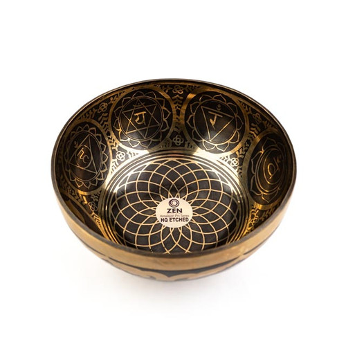 5.5" D/G# Note Premium Etched Singing Bowl Zen Himalayan Pro Series #d4801025