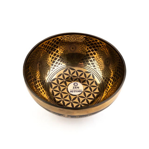 5.5" C#/G# Note Premium Etched Singing Bowl Zen Himalayan Pro Series #c4801025