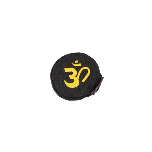 Small Black Singing Bowl Cushion With Om Symbol #Sblackomcushion