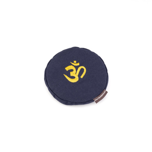 Medium Blue Singing Bowl Cushion With Om Symbol #Mblueomcushion