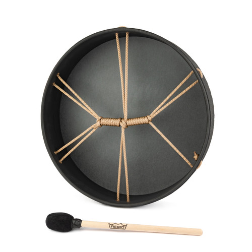 16" Emerald Om Sanskrit Black Buffalo Drum