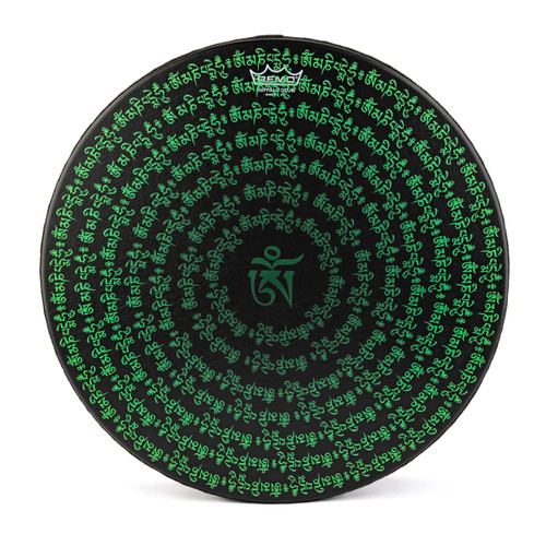 16" Emerald Om Sanskrit Black Buffalo Drum