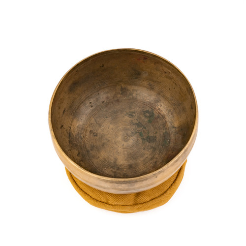 4.5" E/A# Note Antique Himalayan Singing Bowl #e3051225