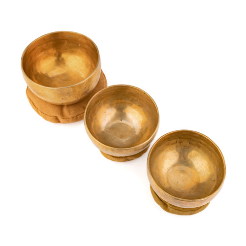 5-5.5" 3-Note Effervescent Himalayan Singing Bowl Set #himalayanset269