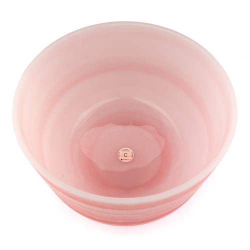 14" C Note 432Hz Perfect Pitch Rhodochrosite Frosted Fusion Crystal Singing Bowl Crystal Vibes #cvf14cm30 11003710
