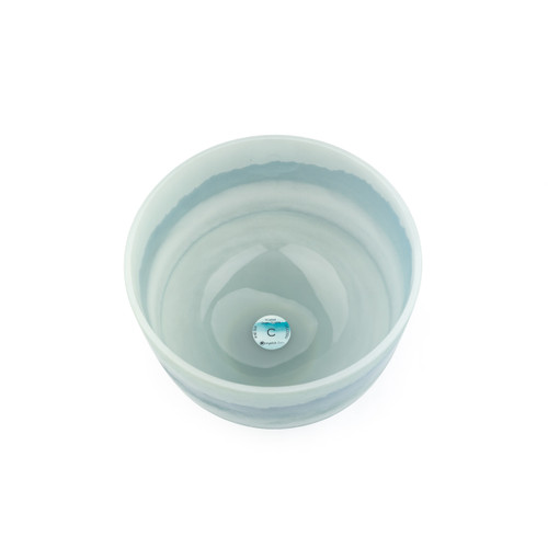 9" A Note 432Hz Perfect Pitch Blue Green Fluorite Frosted Fusion Crystal Singing Bowl Crystal Vibes #cvf9am30 11003721