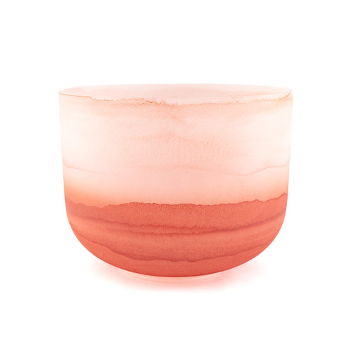 10" C Note 440Hz Rose Quartz and Carnelian Frosted Fusion Crystal Singing Bowl Crystal Vibes #cvf10cm20 11003724