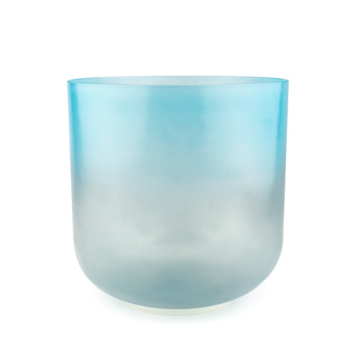 9" A Note 440Hz Perfect Pitch Turquoise and Aquamarine Clear Fusion Crystal Singing Bowl Crystal Vibes #cc9am10 11003726
