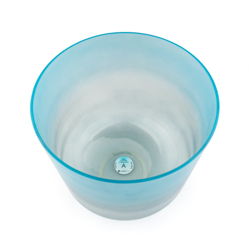 9" A Note 440Hz Perfect Pitch Turquoise and Aquamarine Clear Fusion Crystal Singing Bowl Crystal Vibes #cc9am10 11003726