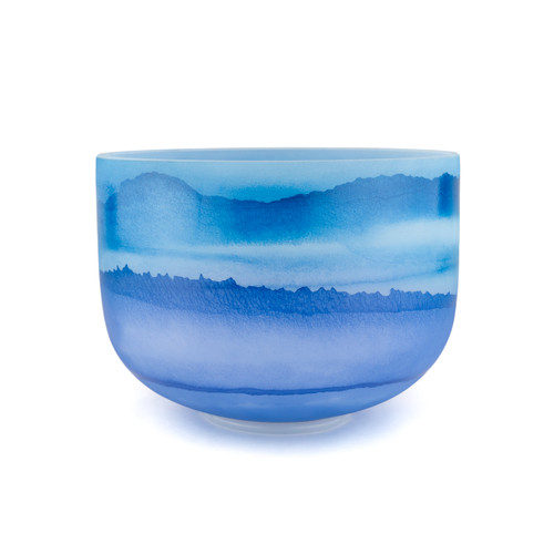 *Blemished* 9" A# Note 440Hz Perfect Pitch Lapis Lazuli & Azurite Frosted Fusion Crystal Singing Bowl Crystal Vibes #cvf9asp5 85001050