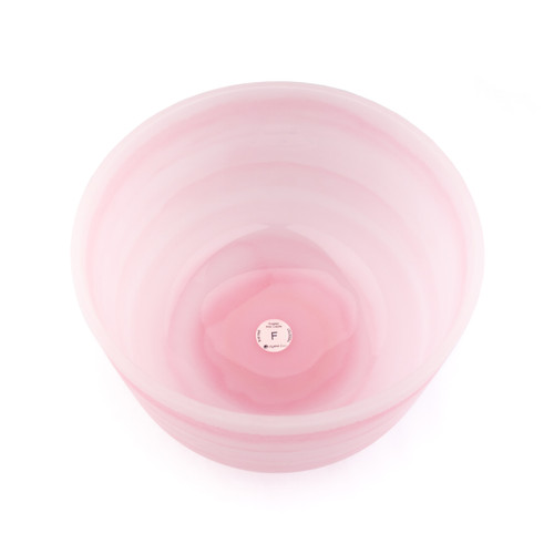 12" F Note 432Hz Pink Calcite Frosted Fusion Crystal Singing Bowl Crystal Vibes #cvf12fm25 11003737