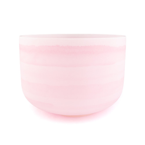 12" F Note 432Hz Pink Calcite Frosted Fusion Crystal Singing Bowl Crystal Vibes #cvf12fm25 11003737
