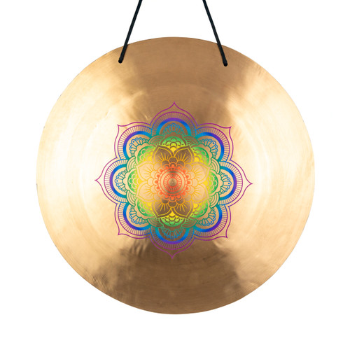 14" Zen Rainbow Flower Mandala Therapeutic Wind Gong