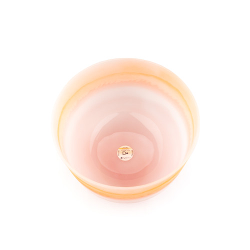 10" D# Note 432Hz Rose Quartz & Orange Calcite Frosted Fusion Crystal Singing Bowl Crystal Vibes #cvf10dsm25 11003759