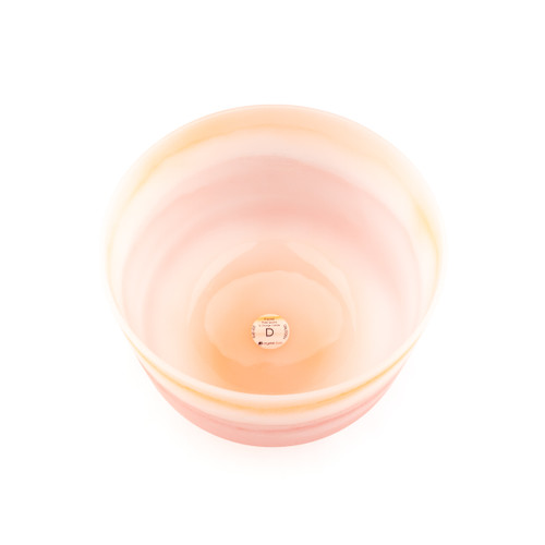 10" D Note 440Hz Perfect Pitch Rose Quartz & Orange Calcite Frosted Fusion Crystal Singing Bowl Crystal Vibes #cvf10dm10 11003760